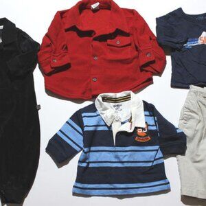 Bundle of Baby Boy's Clothes 6 - 9 Months - Shirts, Fleece, Pants, CK One Piece